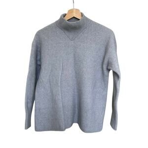 Everlane Mock Neck Wool Yak Blend Sky Blue Sweater Women's sz Small Preppy Cozy